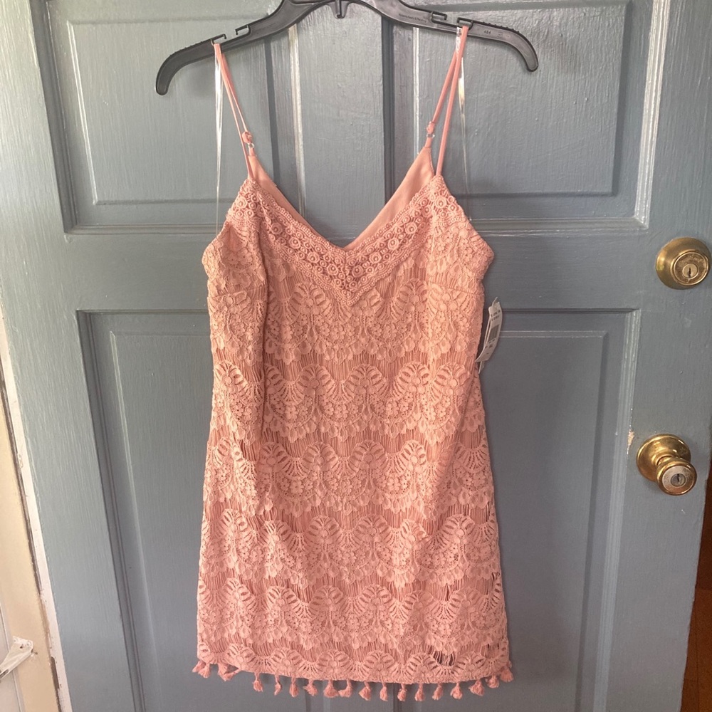 Pink Lace Slip Dress